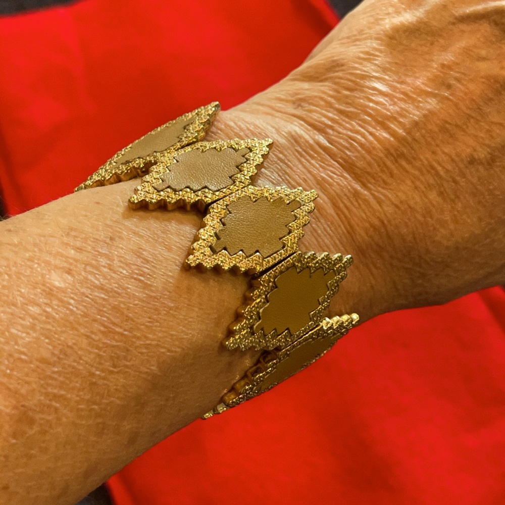Costume Leather & Gold Bracelet